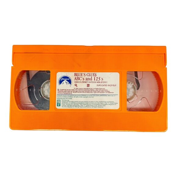 Blue’s Clues ABC’s And 123’s (VHS, 1999) Rare Orange Tape - Tested, Works - Picture 3 of 5